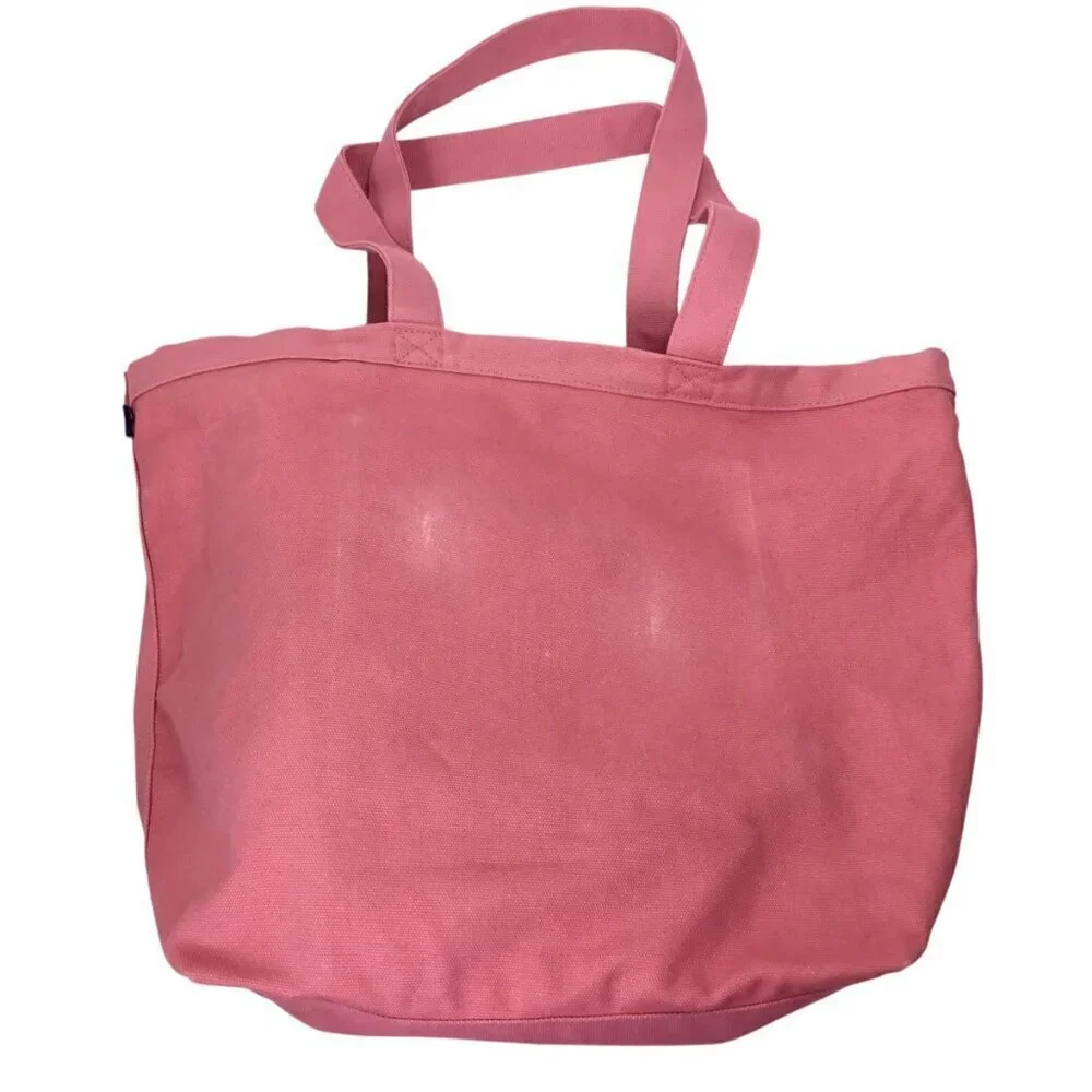 Vineyard Vines NWT Marlin Wave Graphic Canvas Tote Bag Pink #EDSFTG Open Top